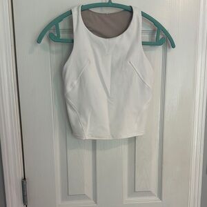 Lululemon Athletica White Fitted Crop Tank Top